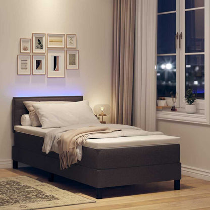 Letto a molle con materasso Marrone Scuro 80 x 200 cm Tessuto | homemem39