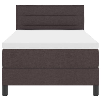 Letto a molle con materasso Marrone Scuro 80 x 200 cm Tessuto | homemem39