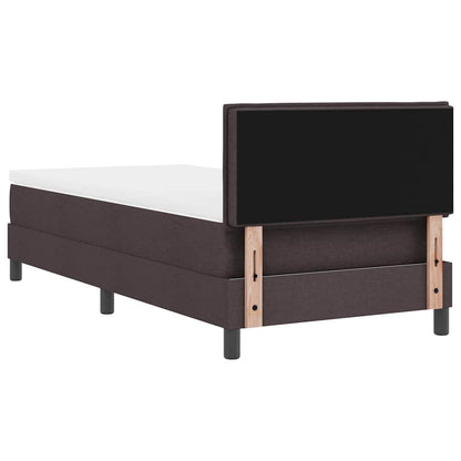 Letto a molle con materasso Marrone Scuro 90 x 190 cm Tessuto