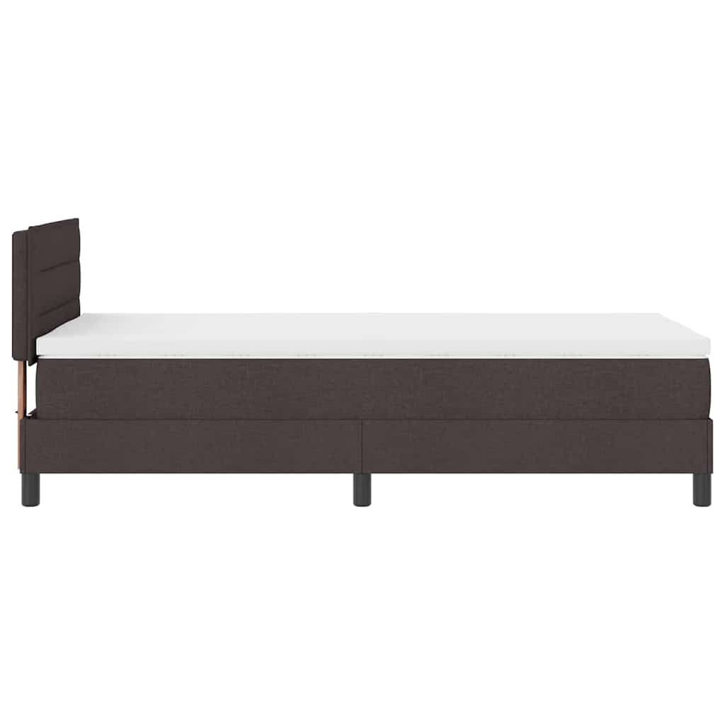 Letto a molle con materasso Marrone Scuro 90 x 190 cm Tessuto
