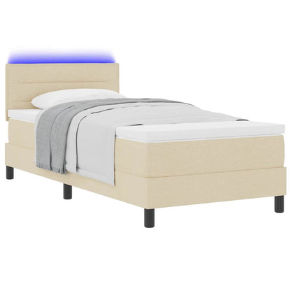 Letto a molle con materasso con led Crema 90 x 190 cm Tessuto | homemem39