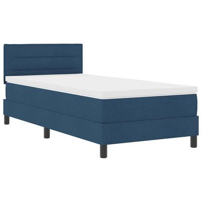 Letto a molle con materasso Blu 90 x 190 cm Tessuto