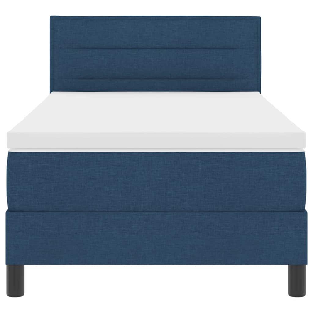 Letto a molle con materasso Blu 90 x 190 cm Tessuto