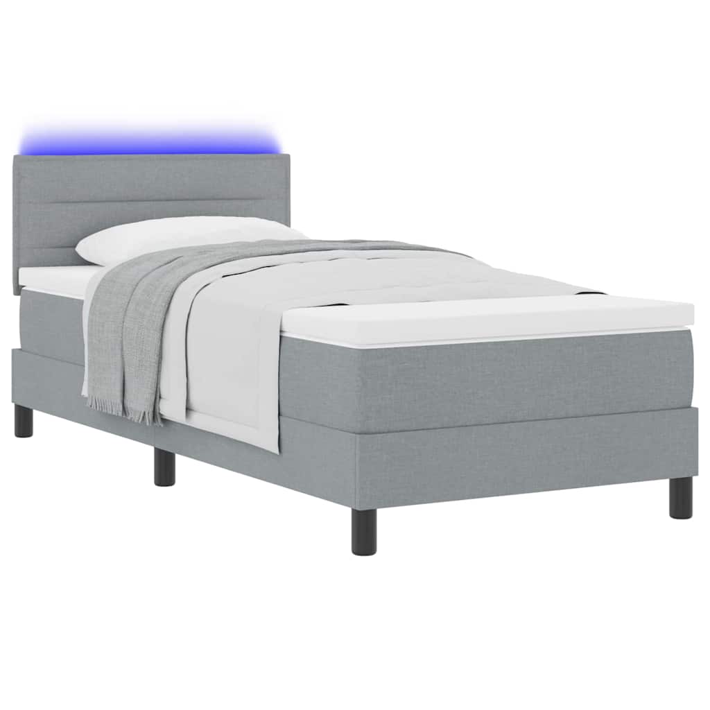 Letto a molle con materasso Grigio chiaro 90 x 200 cm Tessuto | homemem39