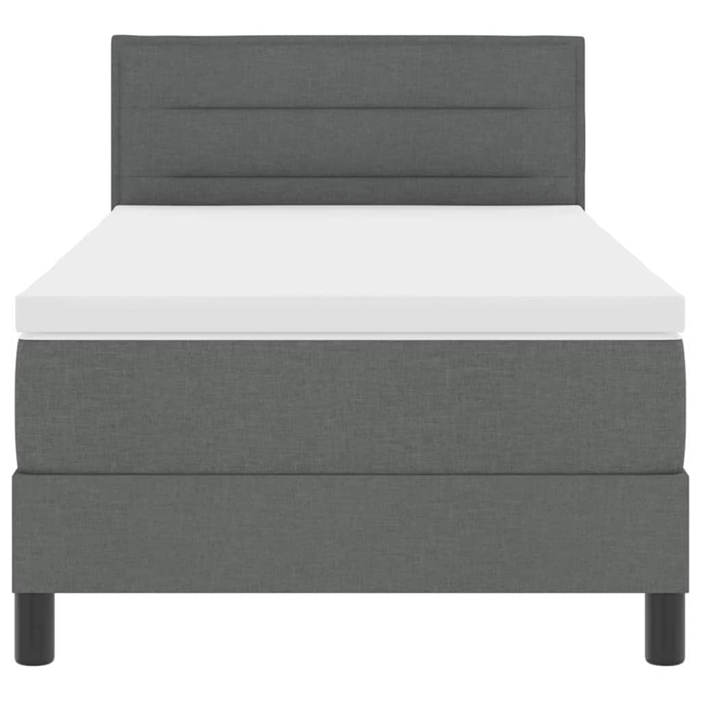 Letto a molle con materasso Grigio scuro 90 x 200 cm Tessuto | homemem39