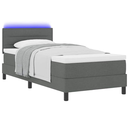 Letto a molle con materasso Grigio scuro 90 x 200 cm Tessuto | homemem39