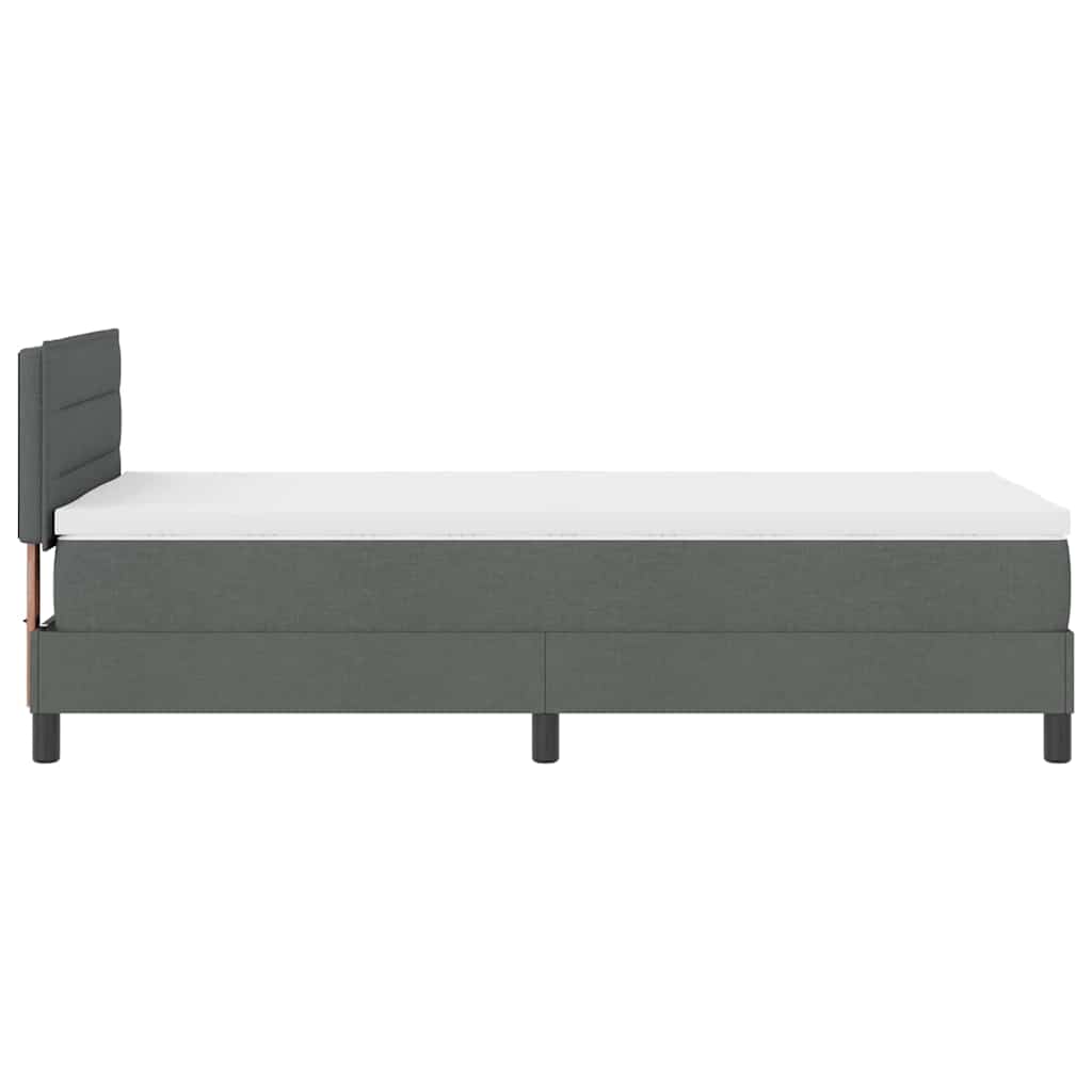 Letto a molle con materasso Grigio scuro 90 x 200 cm Tessuto | homemem39