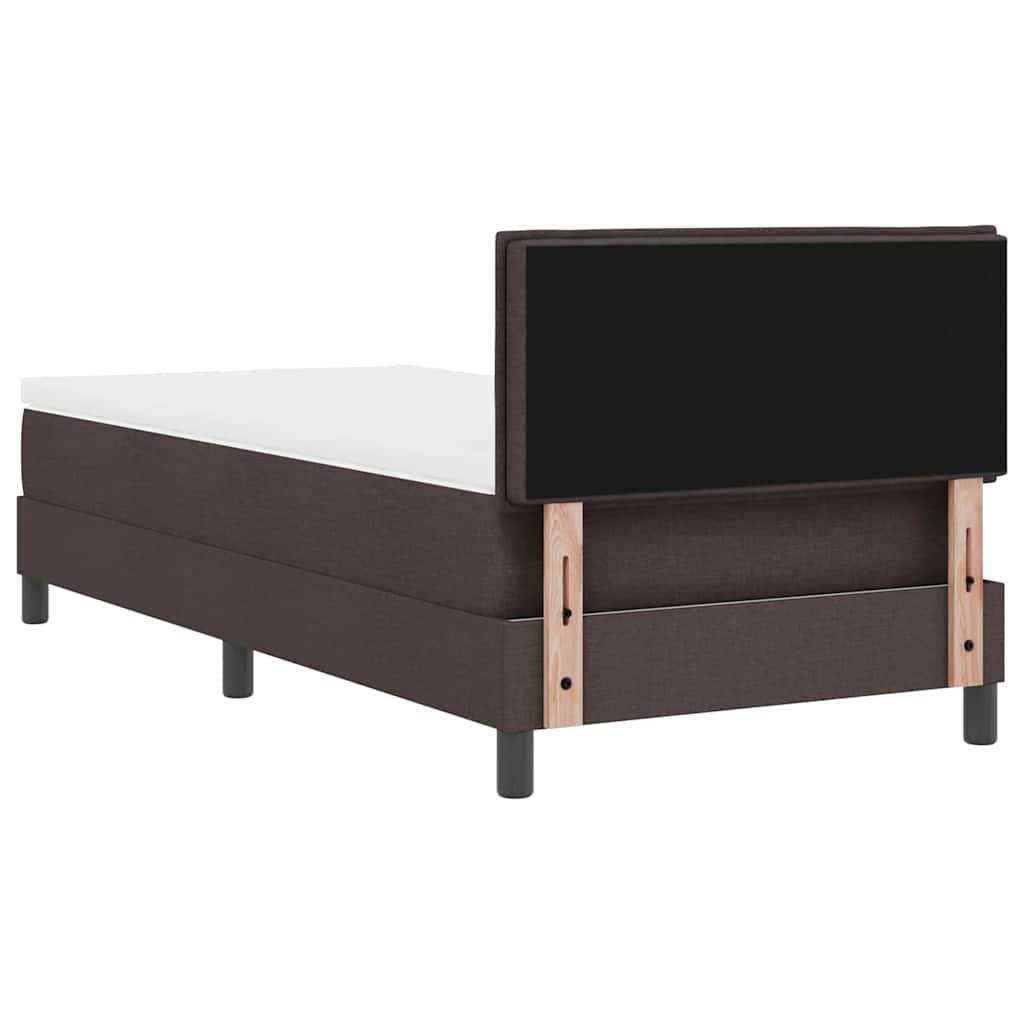 Letto a molle con materasso Marrone Scuro 90 x 200 cm Tessuto