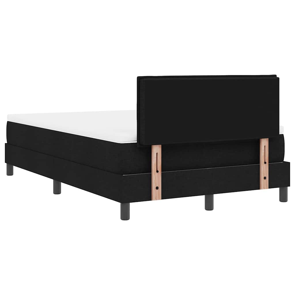 Letto a molle con materasso Nero 120 x 190 cm Tessuto