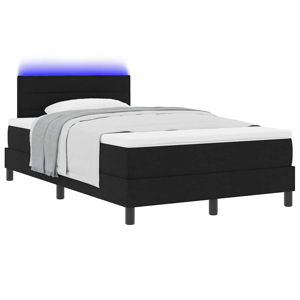 Letto a molle con materasso Nero 120 x 190 cm Tessuto