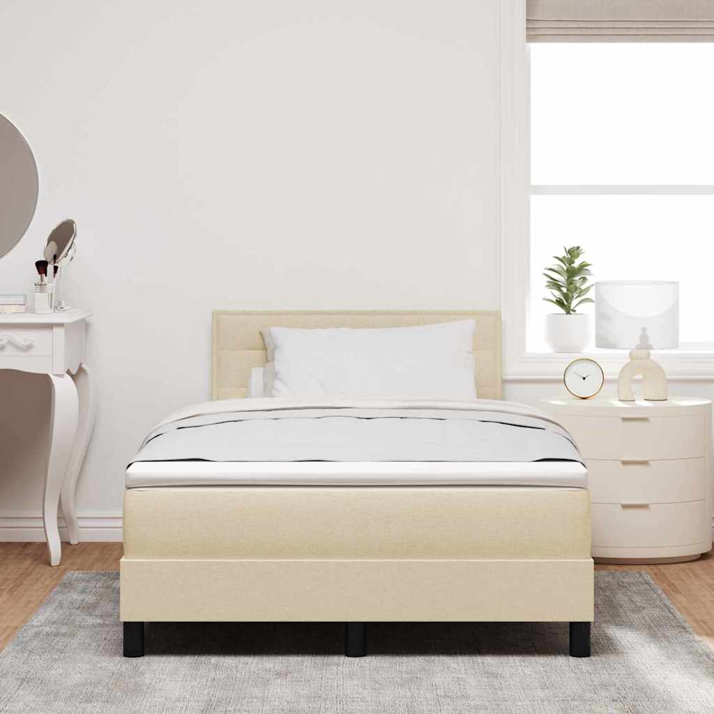 Letto a molle con materasso con led Crema 120 x 190 cm Tessuto | homemem39