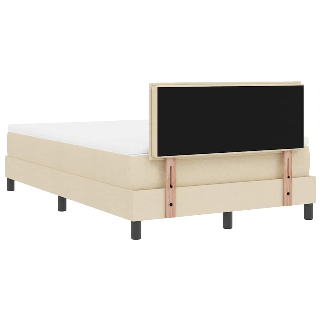 Letto a molle con materasso con led Crema 120 x 190 cm Tessuto | homemem39