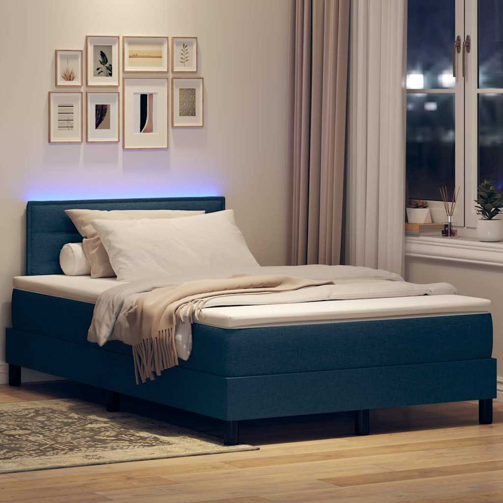 Letto a molle con materasso con led Blu 120 x 190 cm Tessuto | homemem39