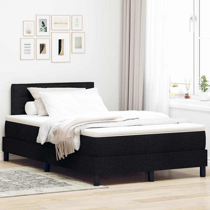 Letto a molle con materasso Nero 120 x 200 cm Tessuto