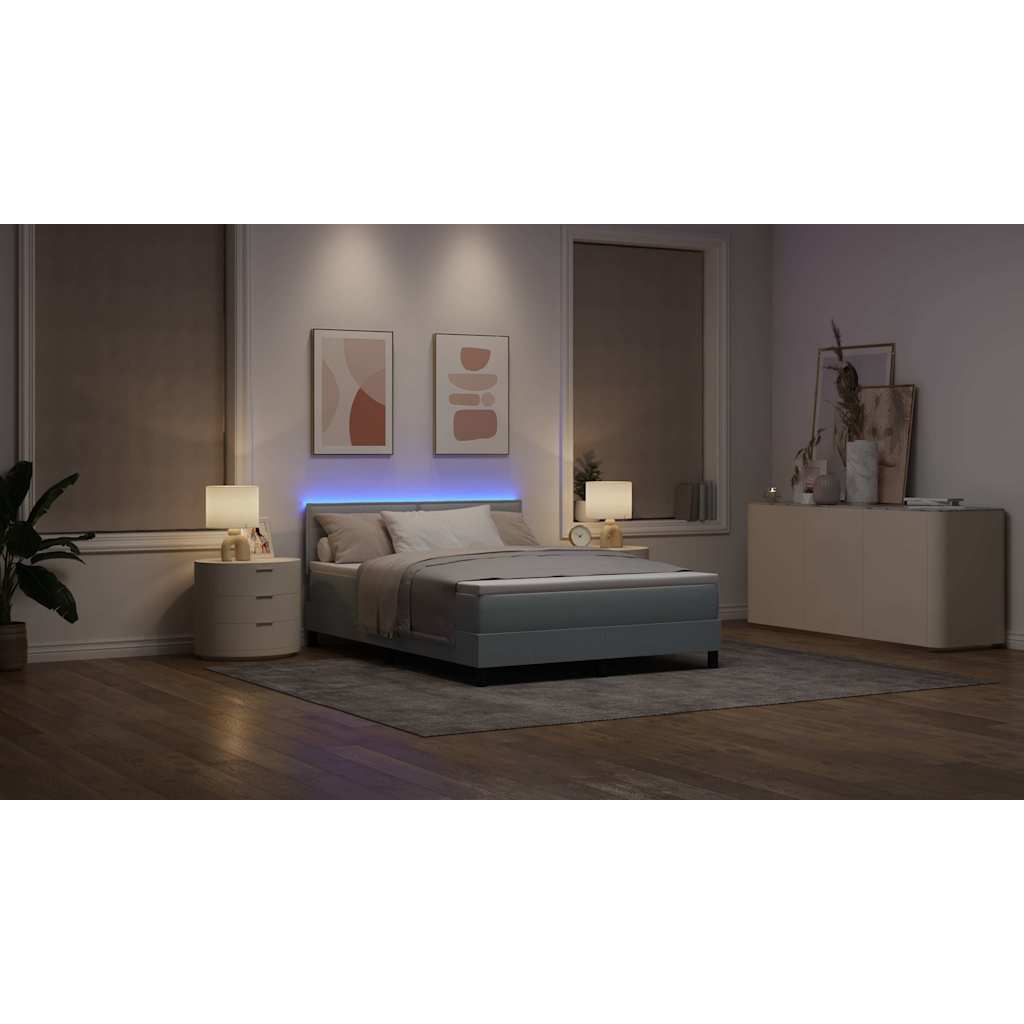 Letto a molle con materasso Grigio chiaro 140 x 190 cm Tessuto | homemem39