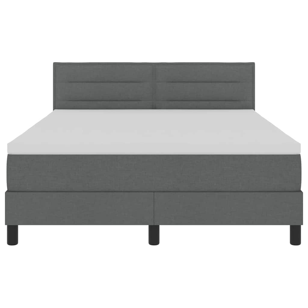 Letto a molle con materasso Grigio scuro 140 x 190 cm Tessuto | homemem39