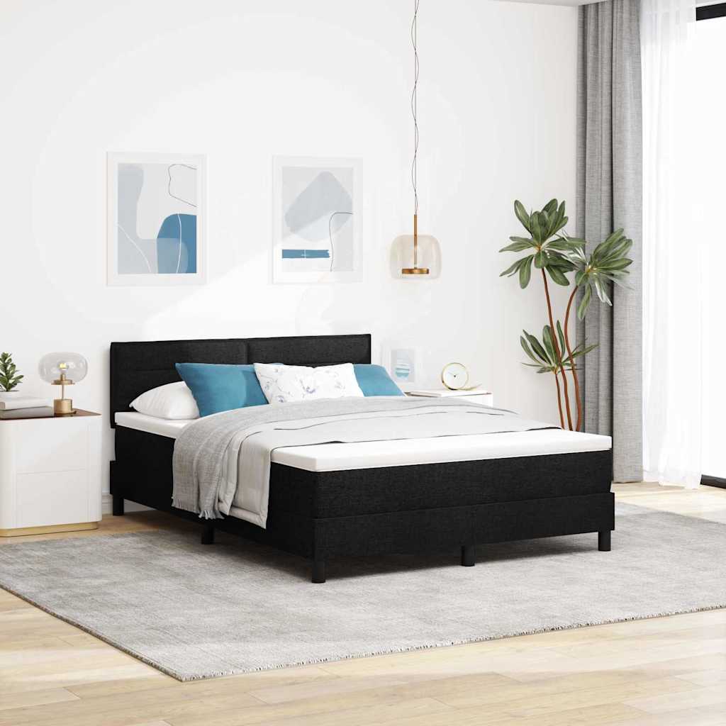 Letto a molle con materasso con led Nero 140 x 190 cm Tessuto | homemem39