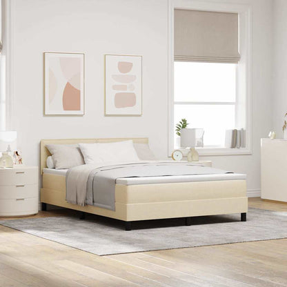 Letto a molle con materasso con led Crema 140 x 190 cm Tessuto | homemem39