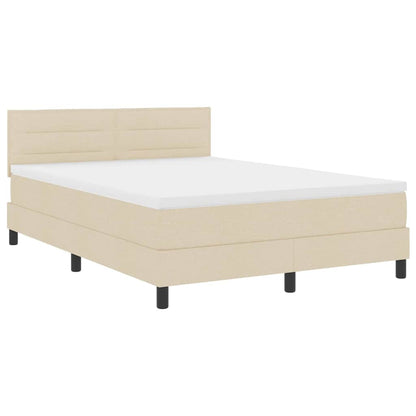 Letto a molle con materasso con led Crema 140 x 190 cm Tessuto | homemem39