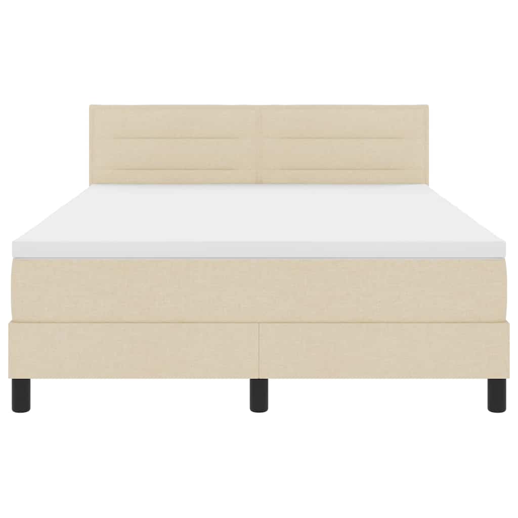 Letto a molle con materasso con led Crema 140 x 190 cm Tessuto | homemem39