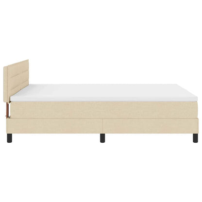 Letto a molle con materasso con led Crema 140 x 190 cm Tessuto | homemem39