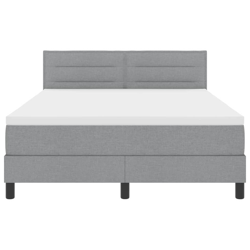 Letto a molle con materasso Grigio chiaro 140 x 200 cm Tessuto | homemem39