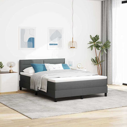 Letto a molle con materasso Grigio scuro 140 x 200 cm Tessuto | homemem39