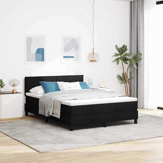 Letto a molle con materasso con led Nero 140 x 200 cm Tessuto | homemem39