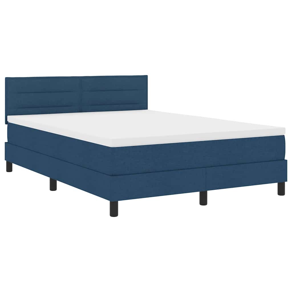 Letto a molle con materasso con led Blu 140 x 200 cm Tessuto | homemem39