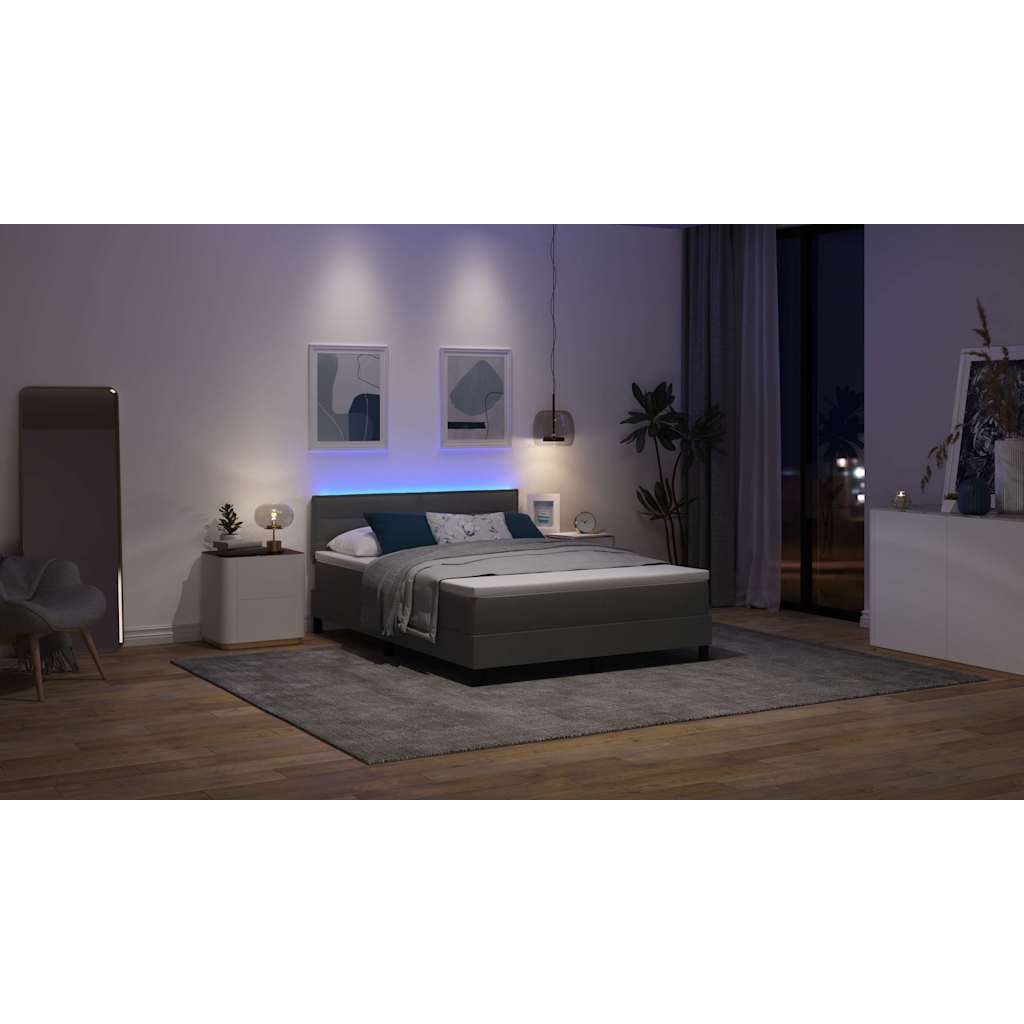 Letto a molle con materasso Grigio scuro 160 x 200 cm Tessuto | homemem39