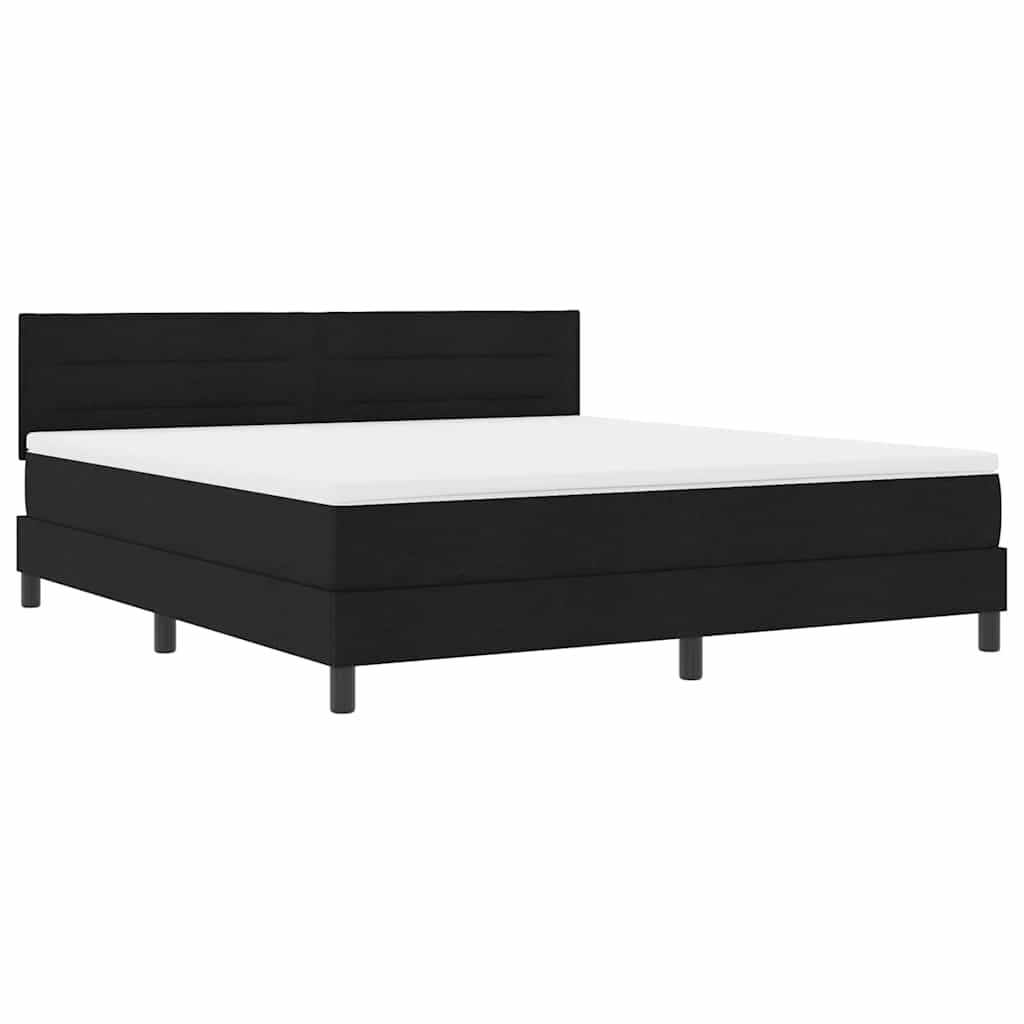 Letto a molle con materasso con led Nero 180 x 200 cm Tessuto | homemem39