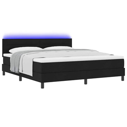 Letto a molle con materasso con led Nero 180 x 200 cm Tessuto | homemem39