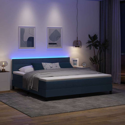 Letto a molle con materasso con led Blu 180 x 200 cm Tessuto | homemem39