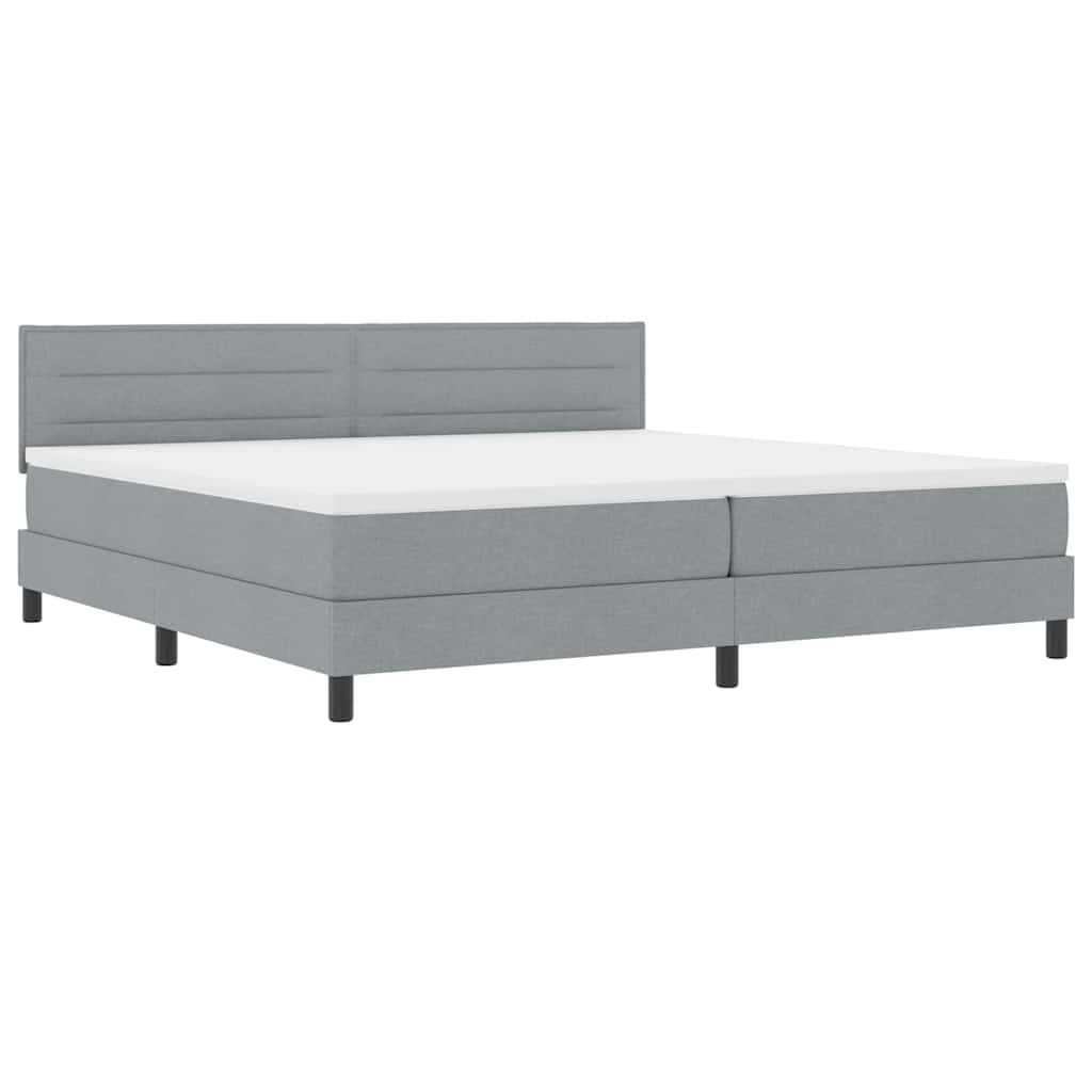 Letto a molle con materasso Grigio chiaro 200 x 200 cm Tessuto | homemem39