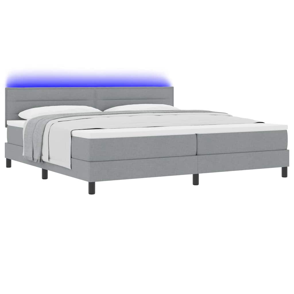 Letto a molle con materasso Grigio chiaro 200 x 200 cm Tessuto | homemem39