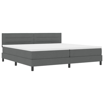 Letto a molle con materasso Grigio scuro 200 x 200 cm Tessuto