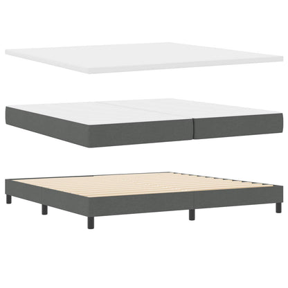 Letto a molle con materasso Grigio scuro 200 x 200 cm Tessuto | homemem39