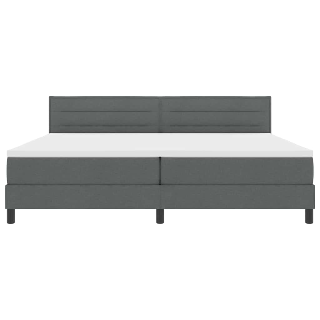 Letto a molle con materasso Grigio scuro 200 x 200 cm Tessuto