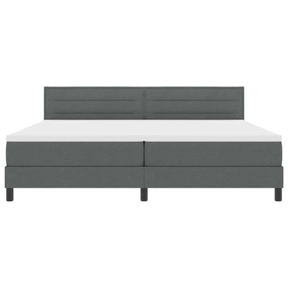 Letto a molle con materasso Grigio scuro 200 x 200 cm Tessuto