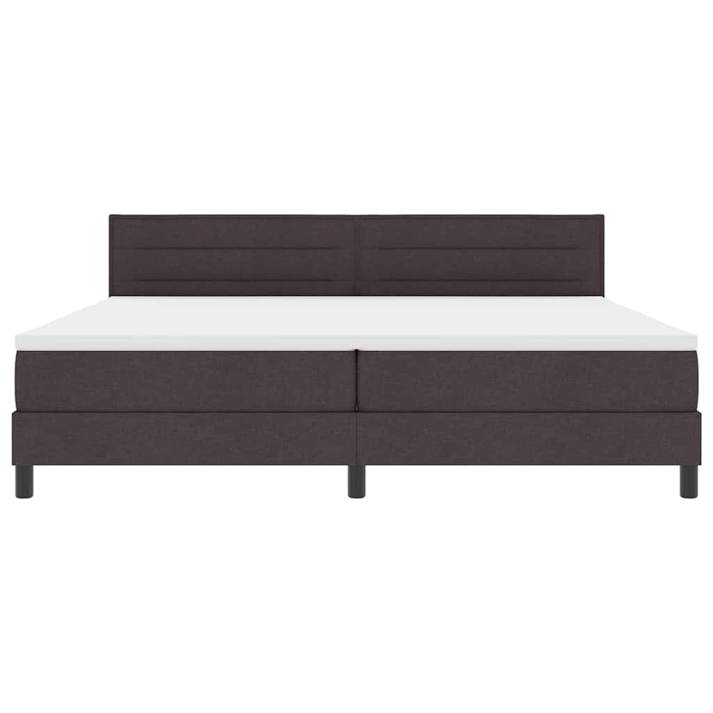 Letto a molle con materasso Marrone Scuro 200 x 200 cm Tessuto | homemem39