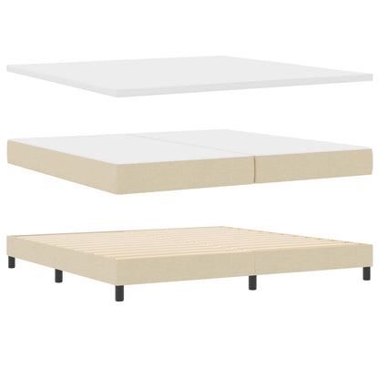 Letto a molle con materasso con led Crema 200 x 200 cm Tessuto | homemem39