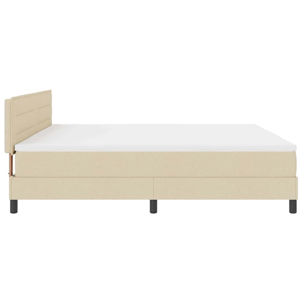 Letto a molle con materasso con led Crema 200 x 200 cm Tessuto | homemem39