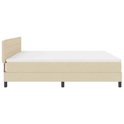 Letto a molle con materasso con led Crema 200 x 200 cm Tessuto | homemem39