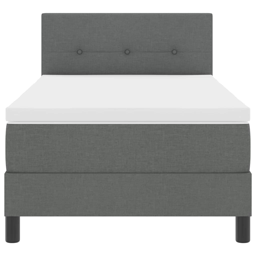 Letto a molle con strisce LED Grigio scuro 80 x 200 cm Tessuto | homemem39