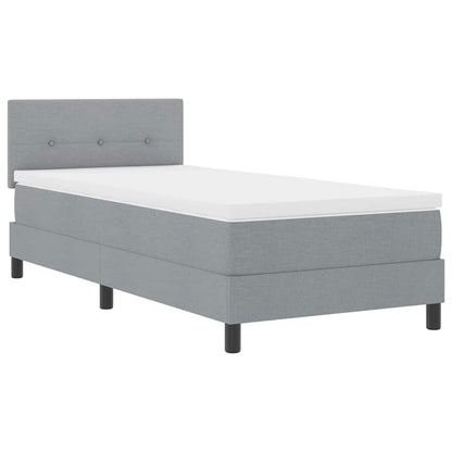 Letto a molle con materasso Grigio chiaro 90 x 190 cm Tessuto