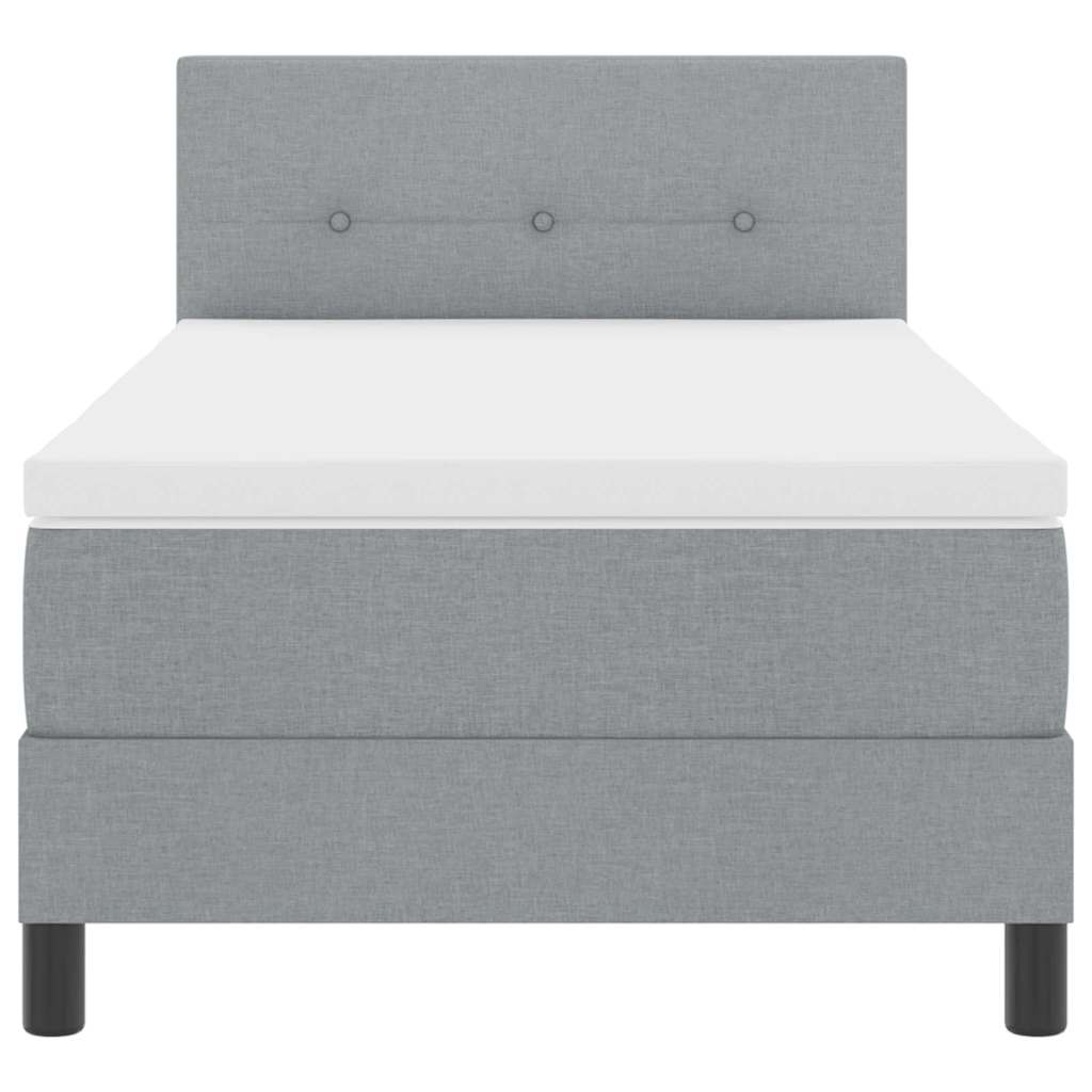 Letto a molle con materasso Grigio chiaro 90 x 190 cm Tessuto