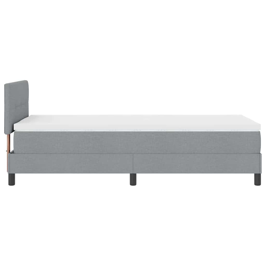 Letto a molle con materasso Grigio chiaro 90 x 190 cm Tessuto