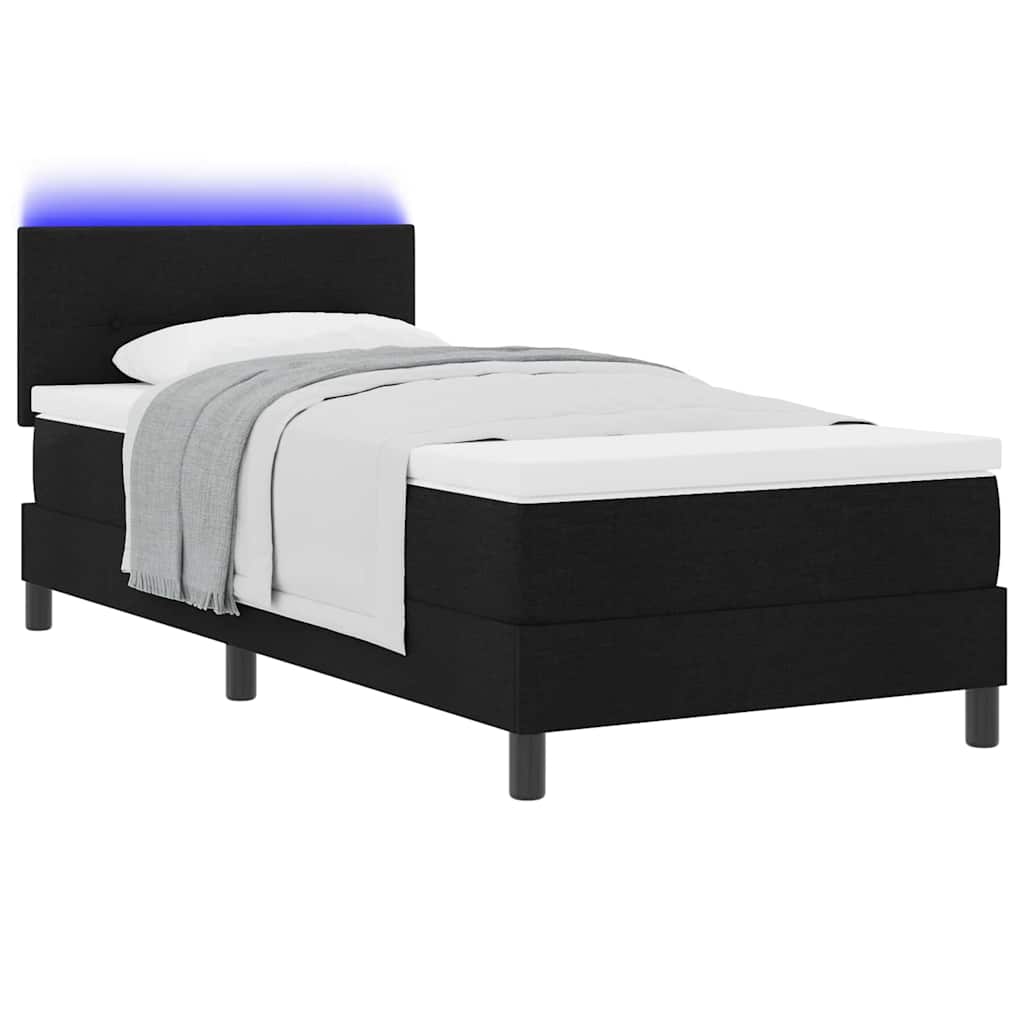 Letto a molle con materasso Nero 90 x 190 cm Tessuto - homemem39