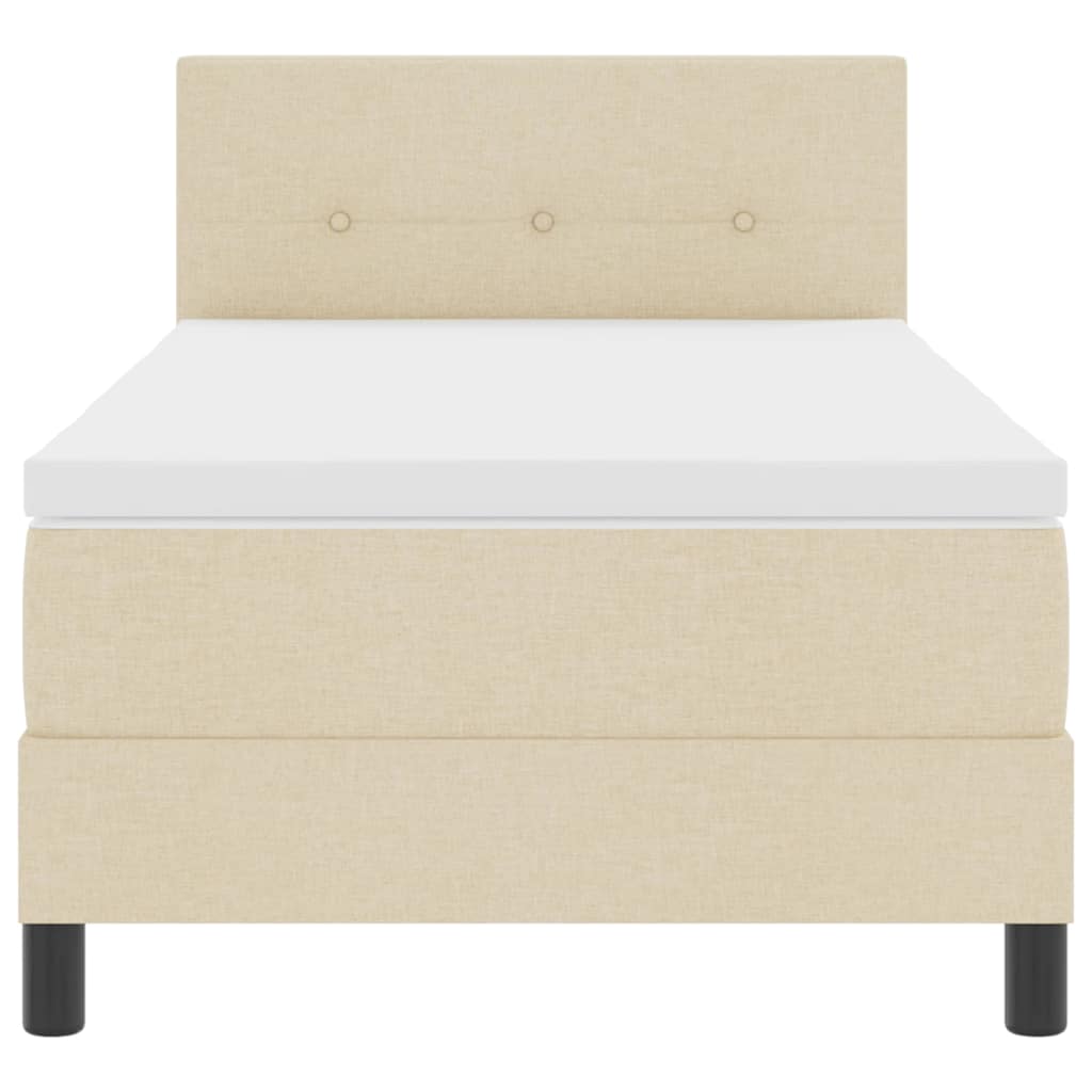 Letto a molle con strisce LED Crema 90 x 200 cm Tessuto | homemem39