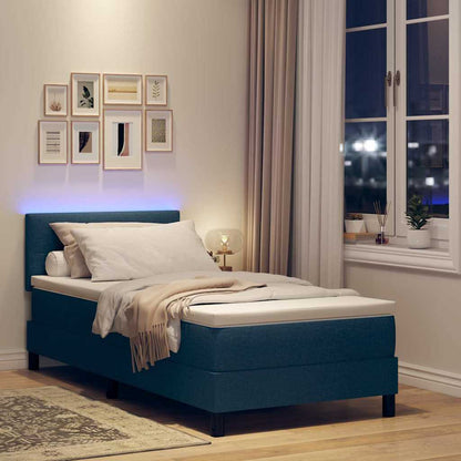 Letto a molle con strisce LED Blu 90 x 200 cm Tessuto | homemem39